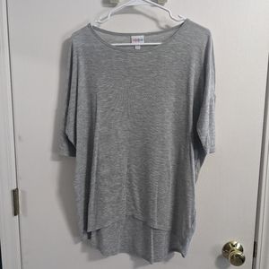 LuLaRoe Irma Top, Size XS, Heathered Grey